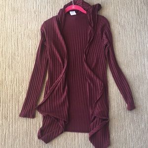 🆕LONG BURGUNDY SWEATER WITH HOOD